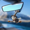 Car Acrylic Pendant With Lanyard Easy To Hang Cute Animal Cat Car Mirror Hanging Ornament Car Interior Accessories 고양이 차 펜던트