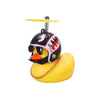 Rubber Broken Wind Duck Toy Motorcycle Car Ornaments Yellow Duck Car Dashboard Decoration with Cool Glasses Propeller Helmet