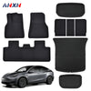 Floor Mats for Tesla Model Y 2023 2024 Model 3 Highland Left Right Driving All Weather Waterproof Trunk Cargo Liner Accessories