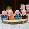 4pcs Resin Cute Ornaments Handicrafts Small Monk Sculptures Cute Monk Buddha Statues Creative Buddha Dolls Table Car Decorations